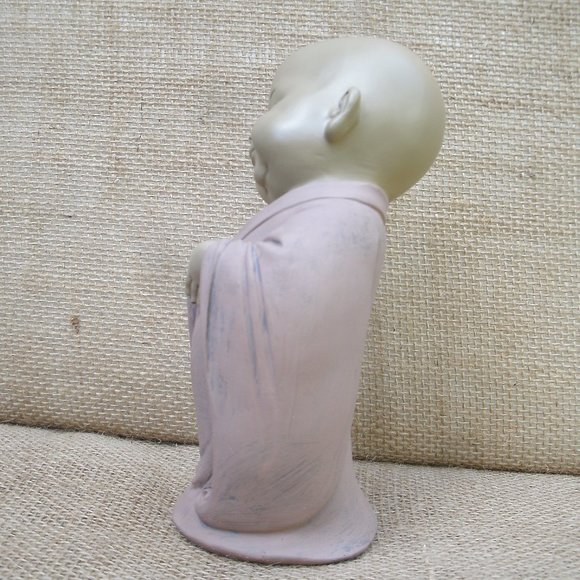 Standing Buddhist Monk Resin Figurine - Picture 7 of 16